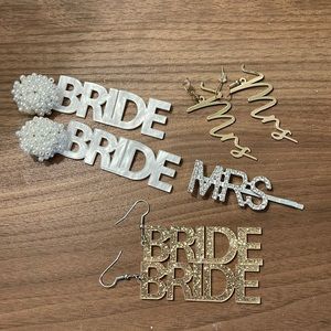 Bride Earrings and Mrs. Hair Clip